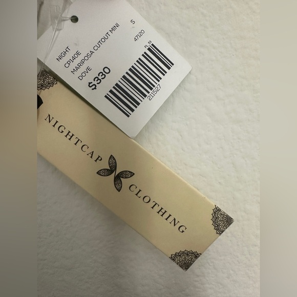 Free People x Nightcap Mariposa Lace Cutout Mini Dress Dove size Small NWT - Picture 13 of 16